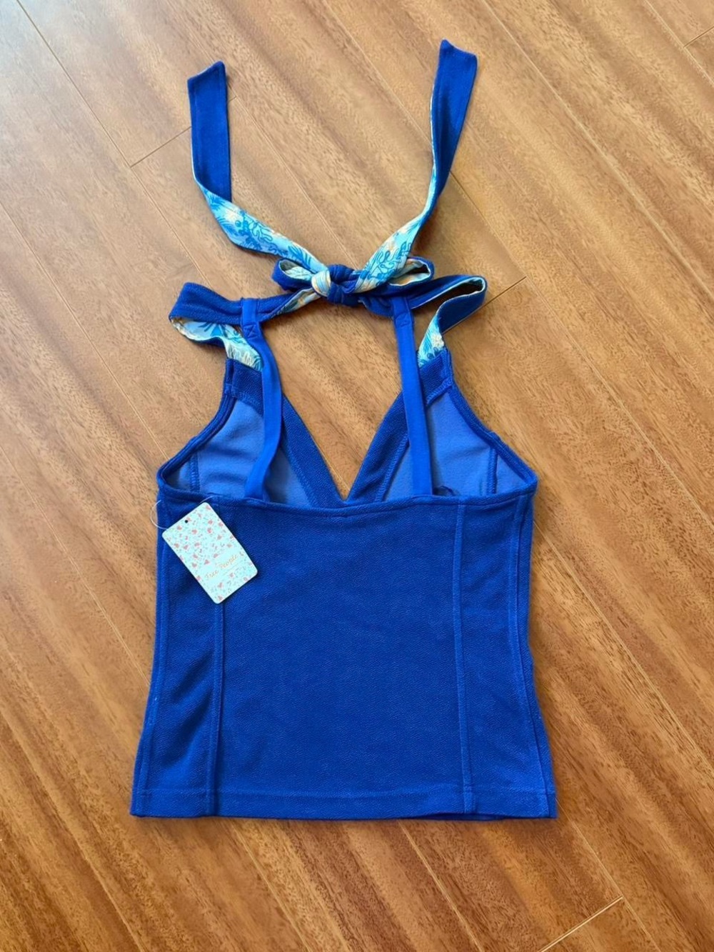 Free People Blue Tie Back Halter Top S NWT - Picture 5 of 8
